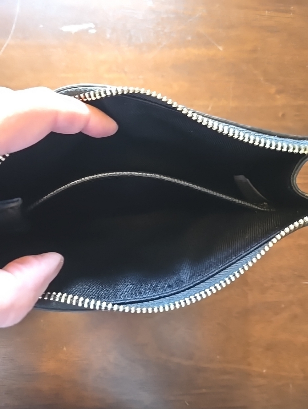 Ted Baker Woven Faux Leather Black Wristlet Bag - Picture 9 of 9